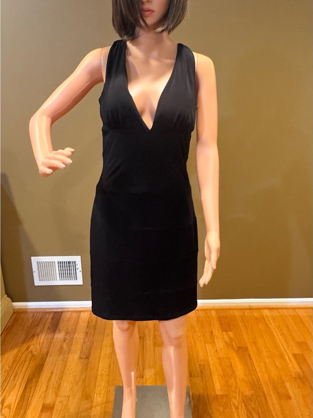 XOXO Black Deep V-Neck Plunge Mini Dress